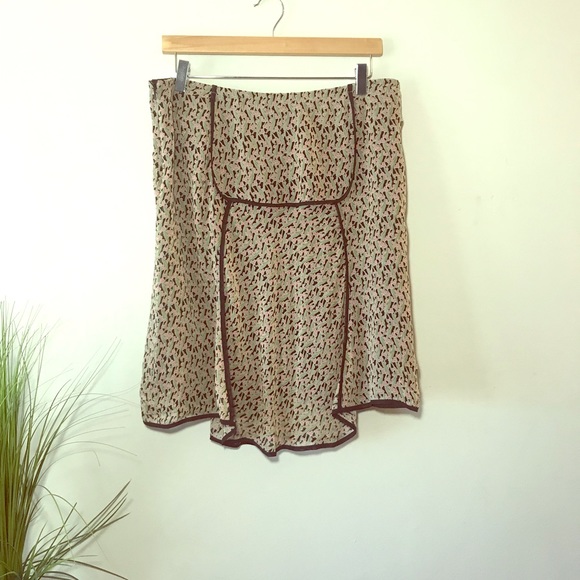 Max Studio Black Trim Pattern 100% Silk Skirt - Picture 5 of 8